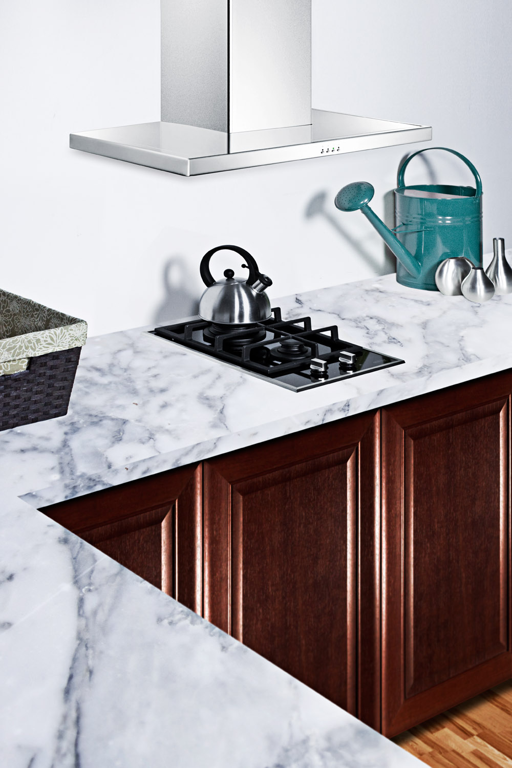 2-burner gas-on-glass cooktop with sealed burners and cast iron grates